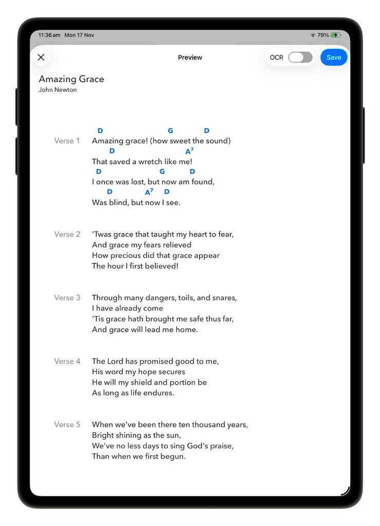 Convert your songs to SongSheet Pro's format
